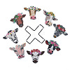 DIY 8Pcs Cow Coasters Diamond Art Painting Kit with Holder PW-WGDE775-01-5