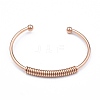 304 Stainless Steel Open Cuff Bangle for Girl Women BJEW-N013-008RG-1