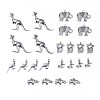 Terrestrial Animals Metal Charms Tibetan Style Alloy Pendants TIBEP-X0185-90AS-LF-1