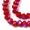 Electroplate Opaque Solid Color Glass Beads Strands EGLA-A034-P6mm-L21-2