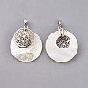 Natural White Shell Mother of Pearl Shell Pendants KK-F751-M-B05-2