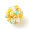 7Pcs 7 Colors Electroplated Glass Woven Beads EGLA-JF-6MM-M01-2