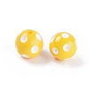 Yellow Round Polka Dot Bubblegum Acrylic Beads X-SACR-S146-20mm-05-2