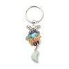 Moon Natural & Synthetic Mixed Stone Chips & Pendant Keychain KEYC-JKC00360-2