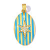 Brass Micro Pave Clear Cubic Zirconia Pendants CU-OY001-89G-1