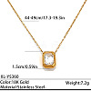 304 Stainless Steel Pave Clear Cubic Zirconia Geometric Pendant Necklaces for Women WGD0538-03-1