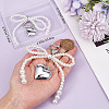 2Pcs 2 Styles Heart & Bowknot Acrylic Imitation Pearls Pendant Decorations HJEW-BBC0001-04-3