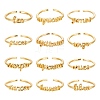 12Pcs 12 Style Brass Cuff Rings RJEW-LS0001-37G-2