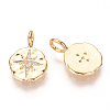 Brass Micro Pave Cubic Zirconia Charms ZIRC-R015-105G-2