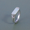 Natural Shell Rectangle Adjustable Ring QK6644-1