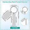 20Pcs 201 Stainless Steel Blank Pendant Keychain KEYC-SC0001-62A-2