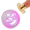 Brass Wax Seal Stamp with Handle AJEW-WH0184-0339-1