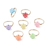 Copper Wired Acrylic Finger Rings RJEW-JR00958-01-2