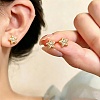 Women's Brass Stud Earrings KK-CBA6599-02G-2