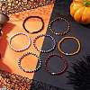 7Pcs Halloween Theme Glass Seed Round Beads Stretch Bracelets BJEW-JB12108-1