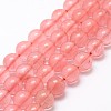 Cherry Quartz Glass Bead Strands G-G735-44-6mm-1