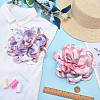 2Pcs 2 Colors Polyester Camellia Brooches JEWB-FG0001-64A-4