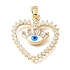 Brass Micro Pave Clear Cubic Zirconia Pendants KK-C263-22A-G-1