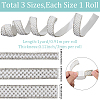 3 Yards 3 Styles Self-adhesion ABS Imitation Pearl with Rhinesatone Hotfix Rhinestone DIY-CY0001-88-2