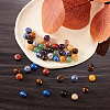 140Pcs 7 Style Natural Mixed Gemstone Round Beads Sets G-CJ0001-48-5