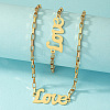 Word Love Alloy Pendant Necklaces & Link Bracelets Sets for Women FS-WG894A1-01-3