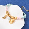 West Cowboy 304 Stainless Steel Charm Bracelets for Women BJEW-C135-01G-2