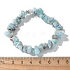 Natural Larimar Beaded Stretch Bracelets X-BJEW-JB02680-01-8