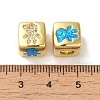 Rack Plating Brass Micro Pave Cubic Zirconia Beads KK-P268-01G-14-2