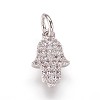 Brass Micro Pave Cubic Zirconia Charms Pendants ZIRC-K070-32P-1