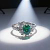 Brass Micro Pave Cubic Zirconia Finger Rings FS-WG962D3-04-1