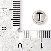 925 Sterling Silver Flat Round with Letter Beads STER-G044-01AS-T-3