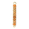 Natural Red Aventurine & Electroplated Synthetic Non-magnetic Hematite Heishi Connector Charms PALLOY-JF03291-01-1