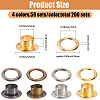 200 Sets 4 Colors Iron Grommet Eyelet Findings SCRA-GF0001-10A-03-2
