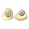 Rack Plating Brass Micro Pave Clear Cubic Zirconia Stud Earrings EJEW-B062-02GP-01-1