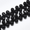 Natural Dyed & Heated Black Onyx Beads Strands G-S357-C02-11-1