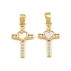 Brass Micro Pave Clear Cubic Zirconia Pendants CU-CBAA571-17G-1