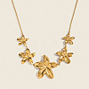 European 304 Stainless Steel 5 Floral Flower Pendant Bib Necklaces for Women ND3546-1