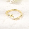 Brass Micro Pave Clear Cubic Zirconia Cuff Open Rings for Women CU-CBAE7DF-12G-04-2