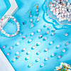 300Pcs 10 Colors Frosted Baking Paint Crackle Glass Beads with Glitter Powder DGLA-LT0001-04-3