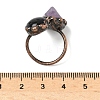 Natural Amethyst & Obsidian Rings RJEW-B122-04R-03-5