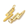 Brass Micro Pave Clear Cubic Zirconia Pendants ZIRC-A019-12G-A-2