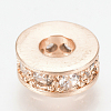 Brass Micro Pave Cubic Zirconia Beads ZIRC-Q013-141RG-1