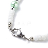 Plastic & Glass Pearl & Seed Beaded Bracelet and Necklace SJEW-JS01255-8