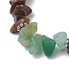 Natural Tiger Eye & Green Aventurine Chip Beaded Stretch Bracelets BJEW-JB10776-02-4