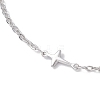 304 Stainless Steel Cross Link Anklets AJEW-AN00722-01-5