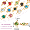 Unicraftale 24Pcs 12 Colors 304 Stainless Steel Rhinestone Connector Charms STAS-UN0041-20-3