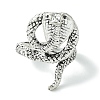 Snake Alloy Open Cuff Rings RJEW-K275-60AS-2