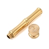 Golden Tone Brass Wax Seal Stamp Head with Bamboo Stick Shaped Handle LS-STAM-K001-05G-G-2