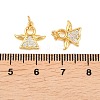 Brass Micro Pave Cubic Zirconia Charms KK-F927-23G-3
