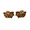 Brass Enamel Stud Earrings EJEW-B120-01G-01-2